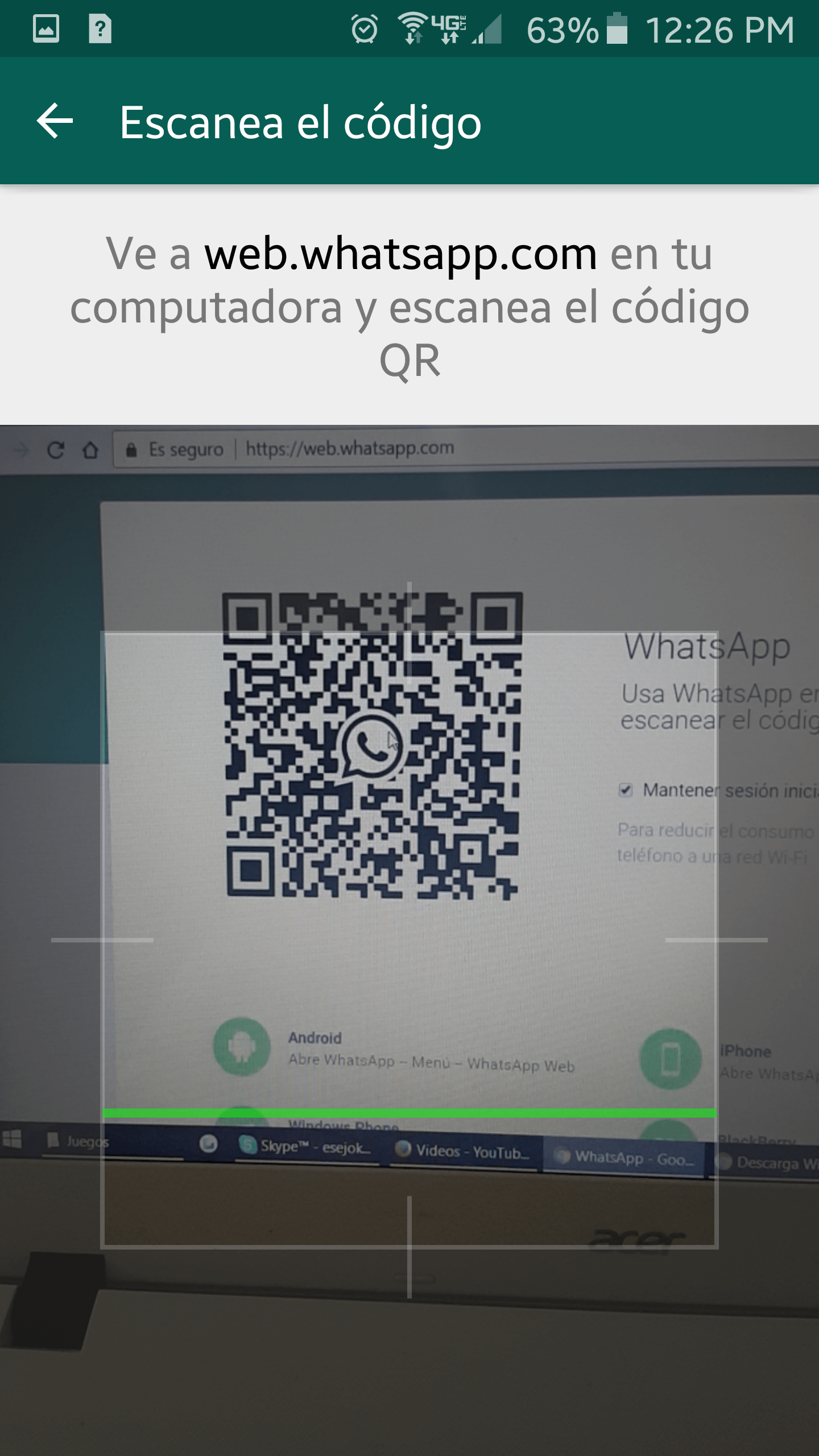 whatsapp web escaner de codigo qr